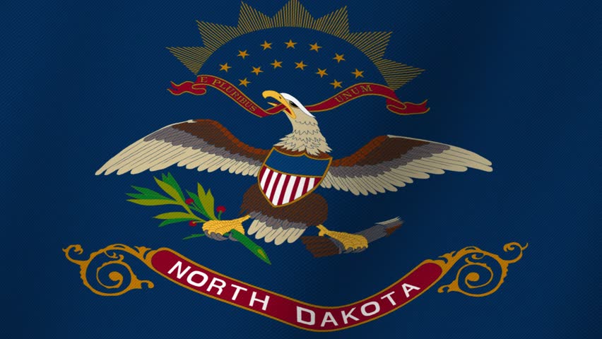 North Dakota State Flag Featuring an Eagle Holding an Olive Branch and Arrows