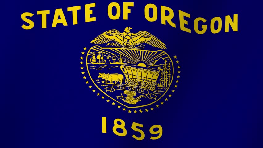 State of Oregon Flag with Seal and Year 1859