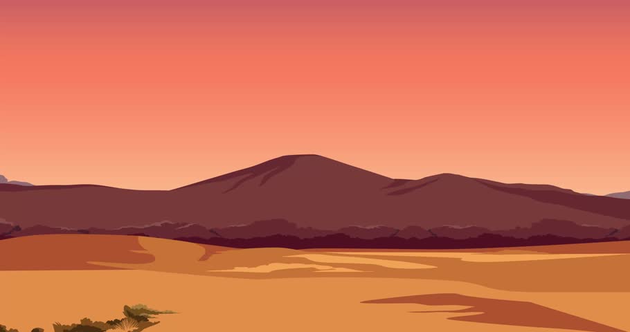 Travel destination motion graphics. Skyline of Santa Fe, New Mexico. Beautiful cityscape with skyscrapers against backdrop of sunset sky and mountains. Tourism and journey. Animated cartoon