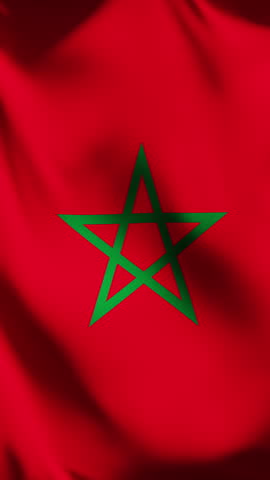 Flag Of Morocco, 3d render national flag for global football tournament and international sports champion background, stadium fan event and looping fabric animation.