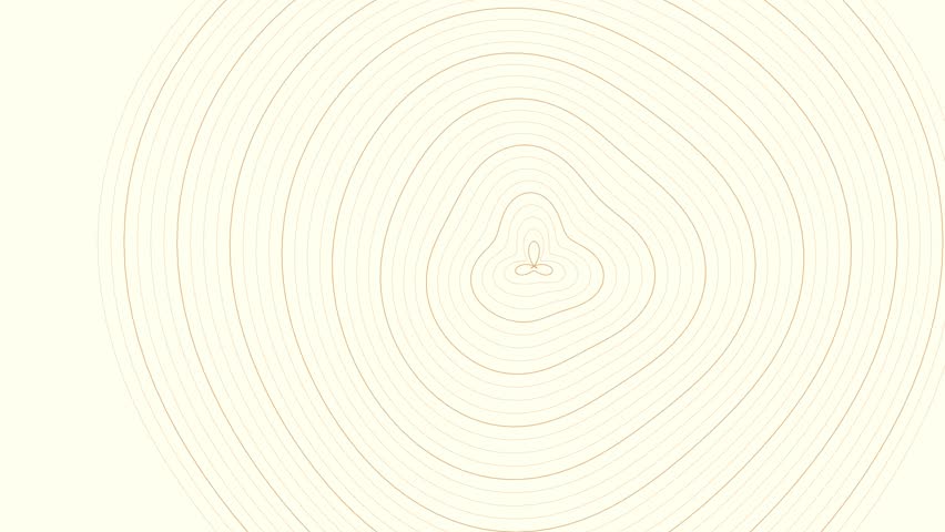 Minimalist Ivory and Bronze Abstract Topographic Contour Lines Pulsing Animation Loop