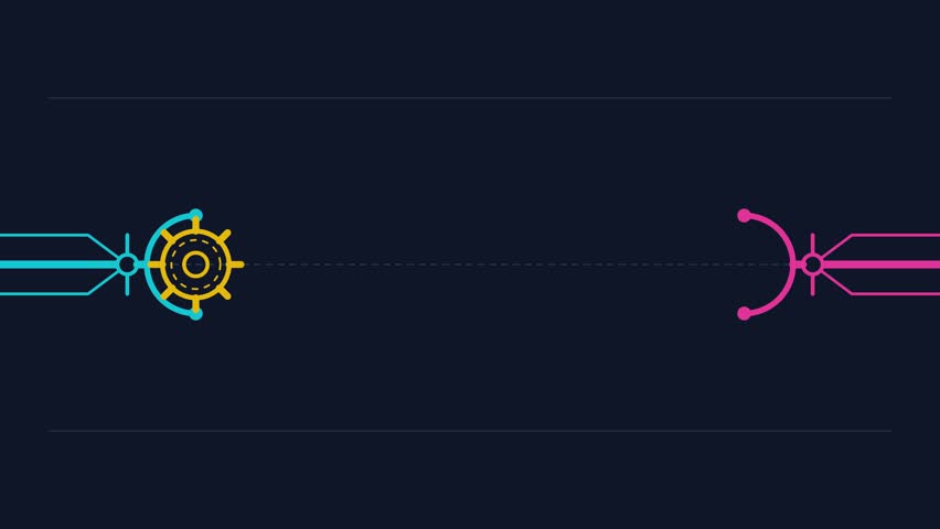 A set of four neon-style abstract design elements.