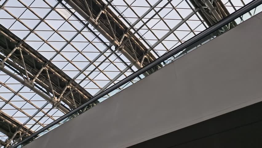 Incheon International Airport, Seoul South Korea, Glass Ceiling View From Escalator