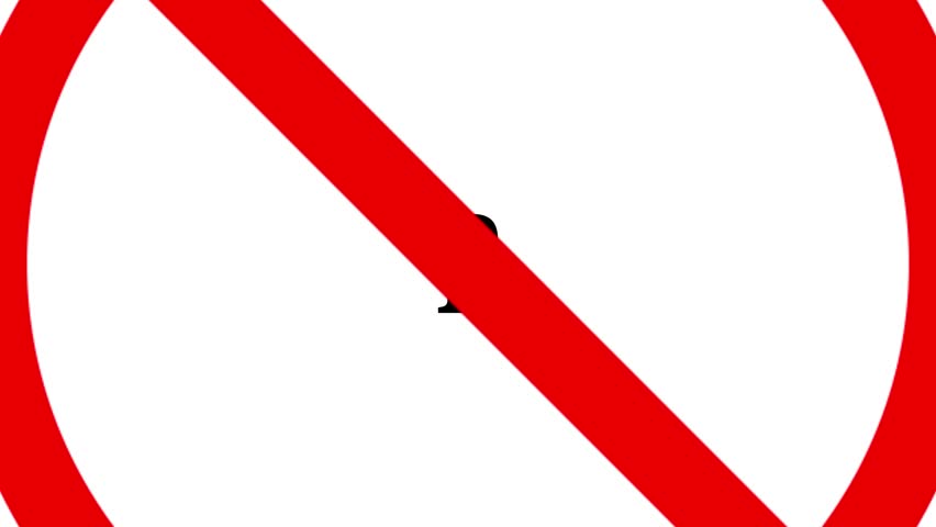 No parking sign symbol animation on white background, for traffic regulation, and urban planning, traffic sign