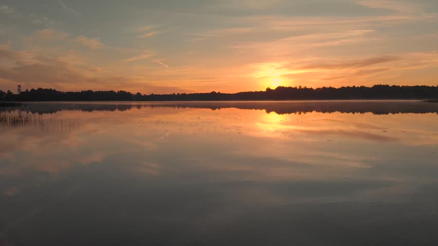 Beautiful view of sunrise over the lake