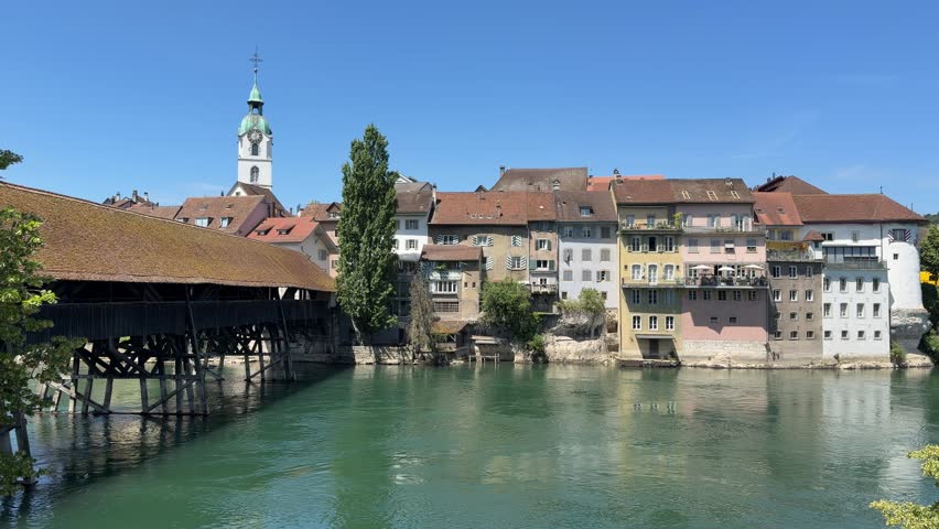 View over old city of Olten, Switzerland 