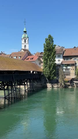View over old city of Olten, Switzerland 