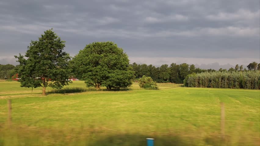 Veberod, Sweden The view from a car driving on a country road in the Skane province.