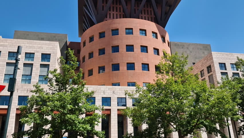 Denver Public Library Building in Civic Center, Building Exterior on Sunny Day, Colorado USA