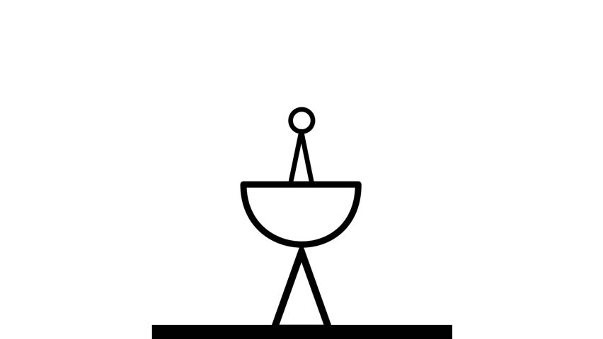 Animated satellite dish transmitting signals. Seamless loop for telecommunication, radio, and wireless network concepts. White background.
