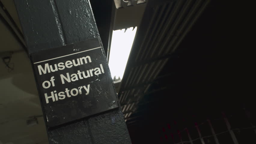 Handheld shot of the subway at the museum of natural history