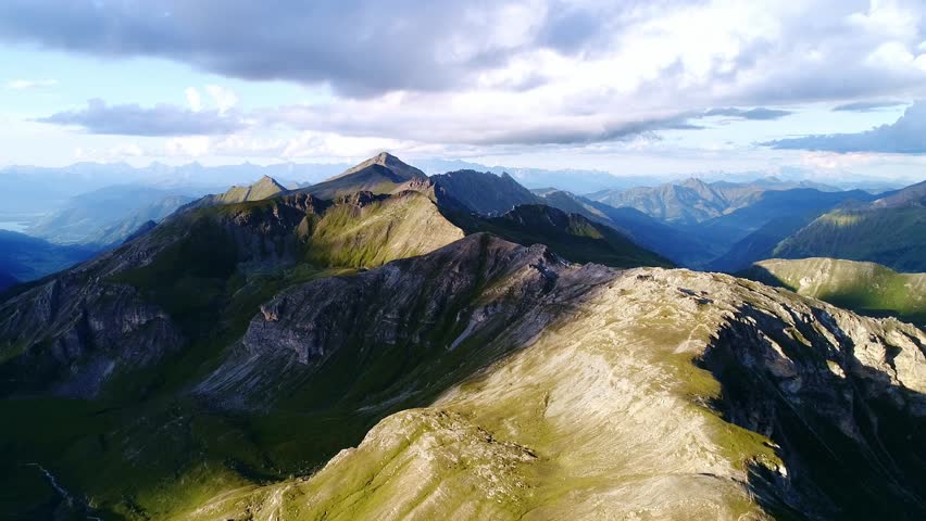 Golden Sunset Over Alpine Ridge at Edelweissspitze Austrian High Peaks