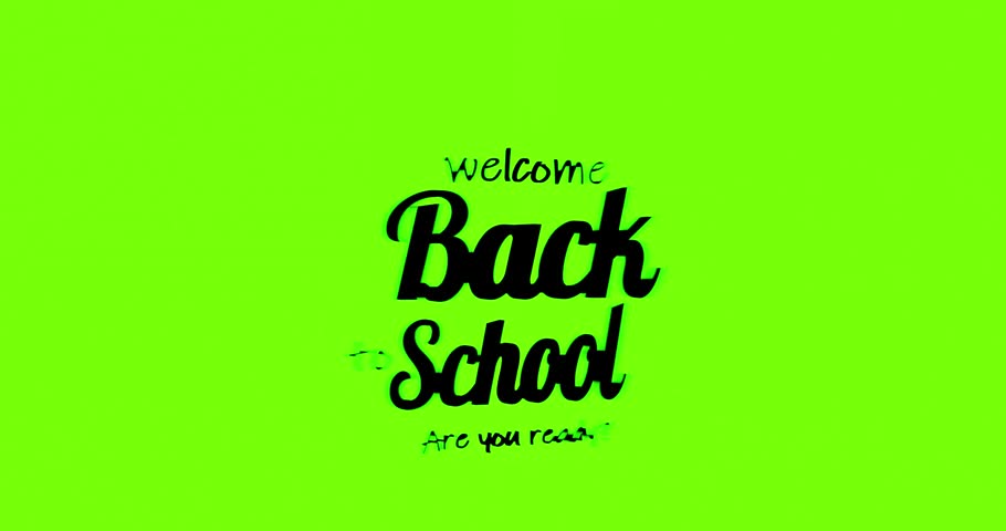Back to School background text. 3d render video.