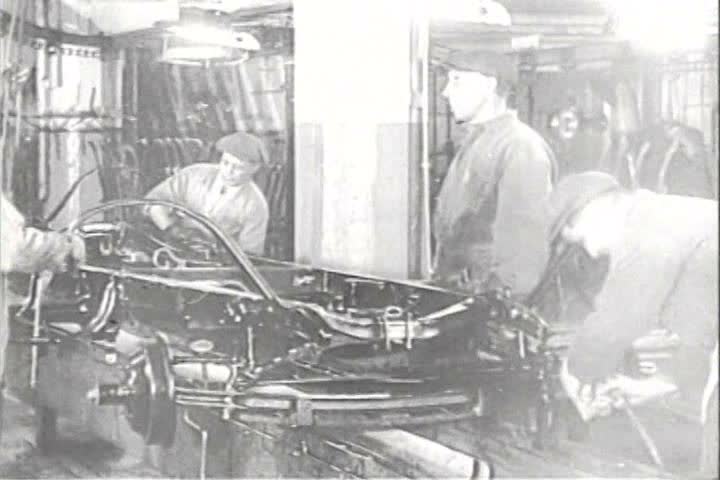1910s - Interior of an automobile factory in 1919.