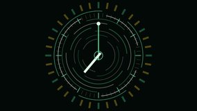 A sleek, minimalist digital clock interface featuring a rotating circular HUD scan. futuristic UI data visualization, tech-themed motion and... - Powered by Shutterstock - Get 15% off with code: PIKWIZARD15