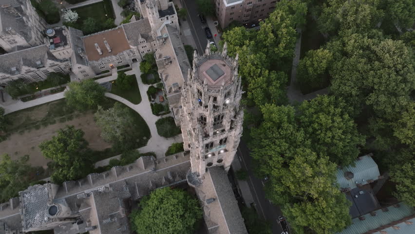 Aerial view of Yale University. Shot on an overcast summer day