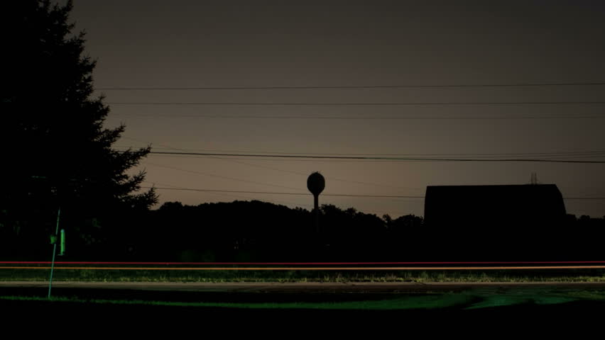 Light Streaks in the a Rural Area