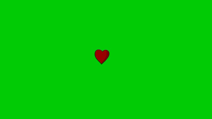 Broken heart animation sstkLove, green background 