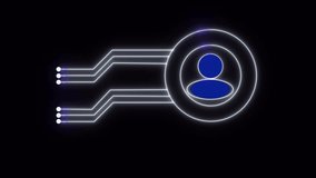 Glowing user icon with digital circuit connection network mesh. Corporate glowing user icon with digital circuit connection for access. Professional glowing user icon. - Powered by Shutterstock - Get 15% off with code: PIKWIZARD15