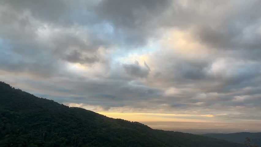 Sunrise over the mountains in the morning