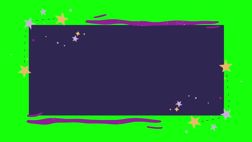 rectangular frame with hand drawn lines and colorful stars