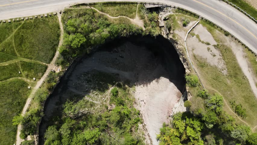 Aerial view of the rocky gorge and lush greenery at Devil