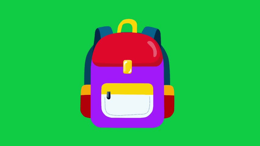 2D Animated School Backpack with Cute Design for Education