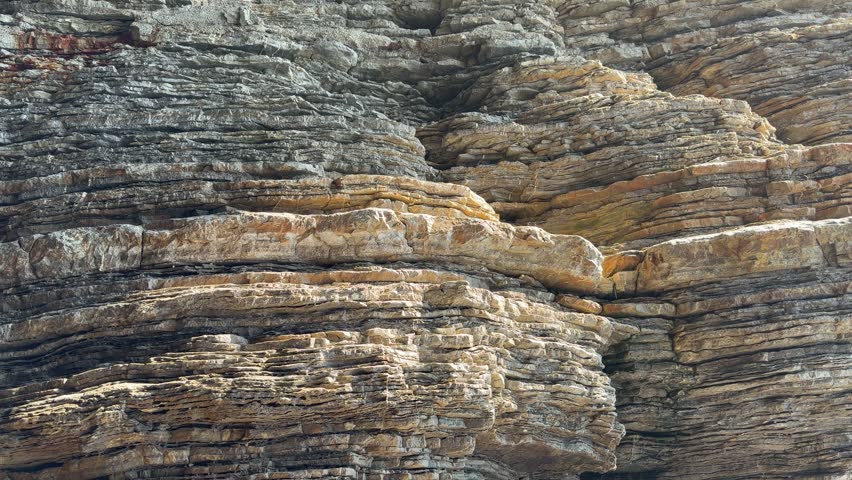 Natural Stacked Limestone Wall with Hundreds of Tiny Stone Layers