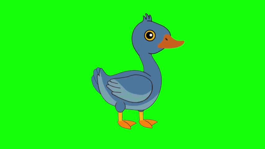 Blue Cartoon Duck Standing Pose 2D Character Animation Sprite Sheet