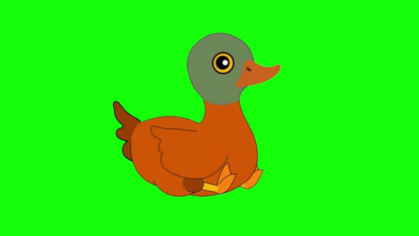 Cute Brown Cartoon Duck Sitting Pose Animation Sprite Sheet