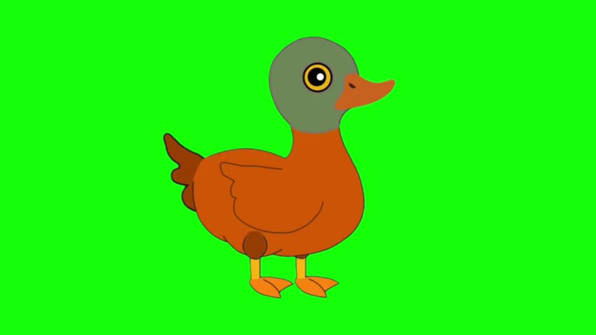 Cute Brown Cartoon Duck Standing Pose 2D Animation Sprite Sheet Game Character