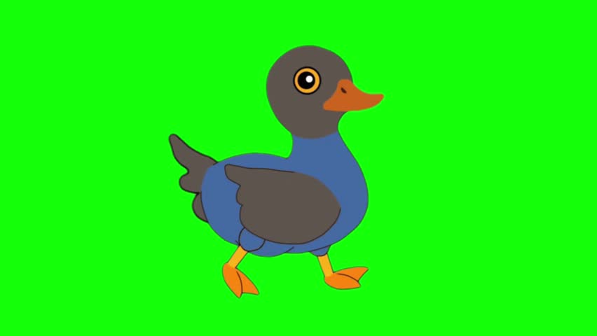 Cute Blue Duck Running Cycle Animation Frames Cartoon Bird Sprite