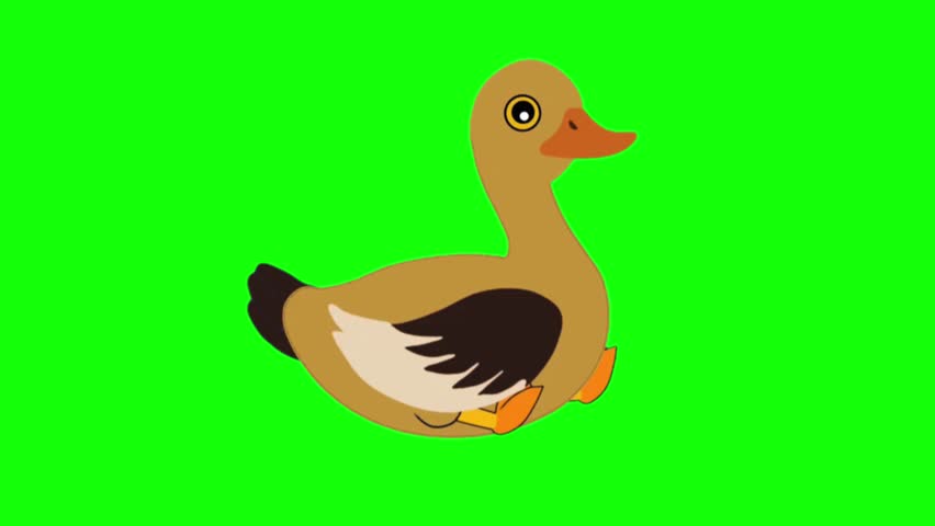 Cute Light Brown Duck Sitting Cycle Animation Frames Cartoon Bird Sprite Sheet