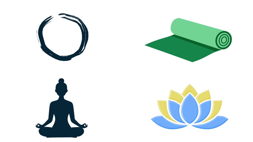 2D Animated Wellness Collection with Zen Yoga and Meditation Elements