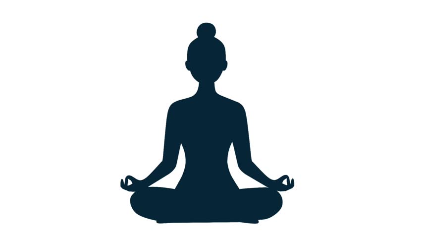 2D Animated Meditation Pose with Lotus Position for Mindfulness Practice