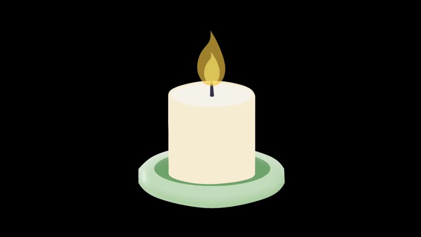 2D Animated Candle with Gentle Flame for Meditation and Relaxation