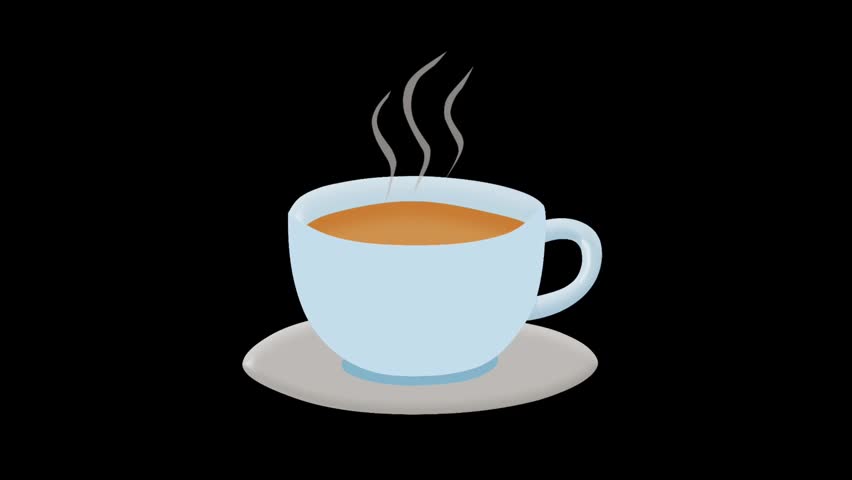 2D Animated Hot Tea Cup with Steam for Cozy Moments