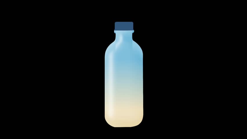 2D Animated Water Bottle with Minimal Design for Healthy Lifestyle