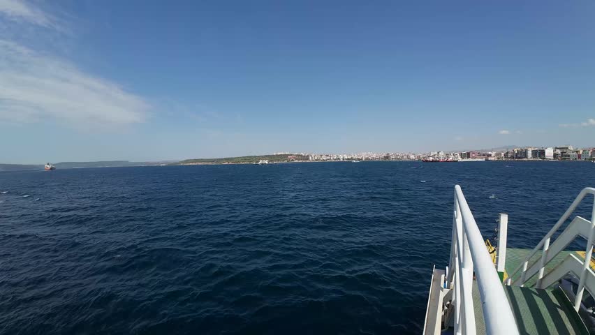 Beautiful view of Çanakkale from the ship.