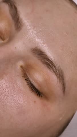 Macro portrait of a relaxed woman