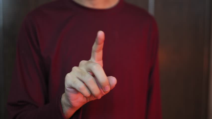 The model waves her index finger and says, “No, I deny it, it looks cocky and dissatisfied