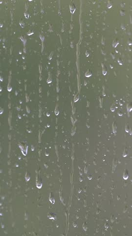 raindrops run down the glass