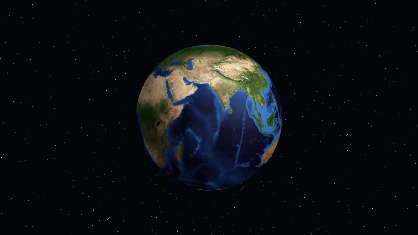 A digital globe rotates and zooms into Central America, highlighting Escazu with informational text
