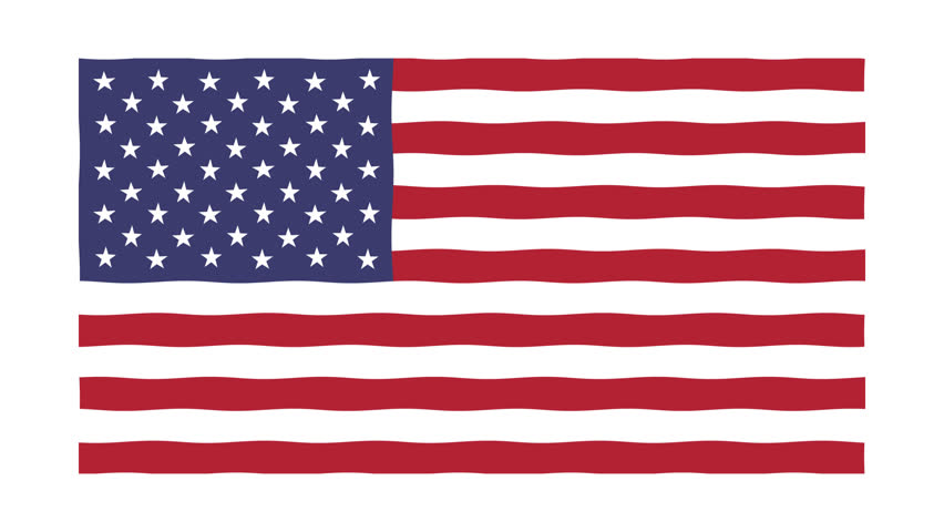 American USA Flag Waving Isolated on White Background Patriotic United States National Banner with Red White Blue Stars and Stripes Symbol of Freedom Vector Illustration