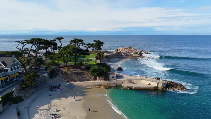Aerial drone view of Lovers Point Park