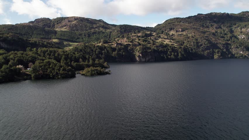 Aerial Footage of Scenic Mountain Lake and Forest