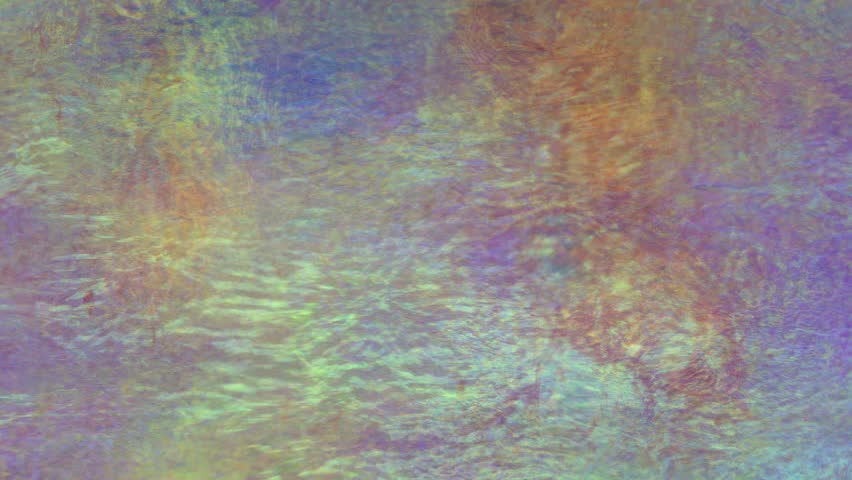 Abstract iridescent watercolor motion background with shimmering green, blue, violet and lilac tones softly blending across a textured paper-like surface. Delicate grain, cloudy pigment diffusion, subtle pearlescent glow and organic painterly transitions create a dreamy atmospheric backdrop with handmade artistic character. Seamless looping animation for overlays, titles, branding, music visuals, presentations and modern creative motion design.