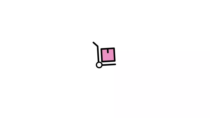 Shopping Cart Flat Vector Animation. Minimalist E-Commerce Basket Icon Moving for Retail, Online Store, and Consumerism Concept