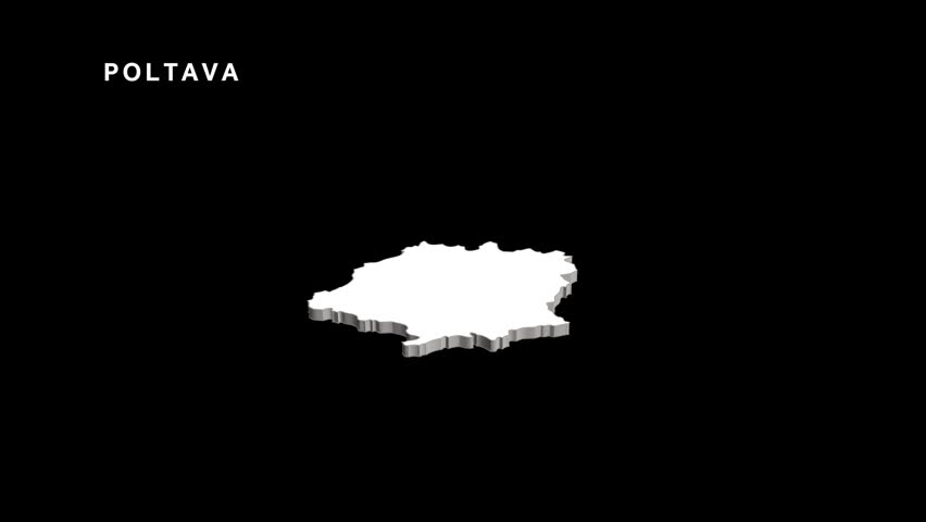 Poltava oblast map of ukraine animation