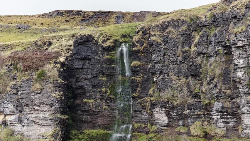 Waterfall running upwards - The Devils Chimney near Glencar Lough, Ireland